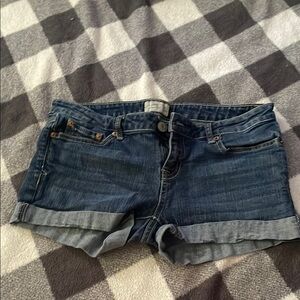 Aeropostale Blue Jean Shorts with Distressed Hem